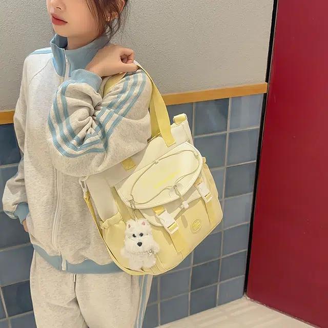 泰克森 日系复古少女斜挎包韩版手提 尼龙 单肩包 男女同款情侣款 多色