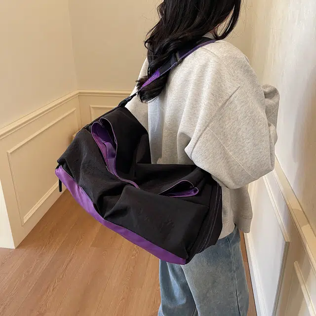 泰克森 潮流百搭大容量 布 单肩包 常规 男女同款情侣款 灰色/黑色/卡其色/黑配红/黑配绿/黑配紫