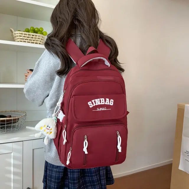泰克森 大容量时尚潮流 尼龙 双肩包 男女同款情侣款 白色/黑色/红色/黄色/绿色