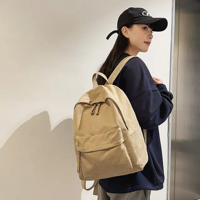 泰克森 大容量 百搭 潮流 休闲 尼龙 双肩包 常规 男女同款情侣款 白色/黑色/酒红色/卡其色/绿色