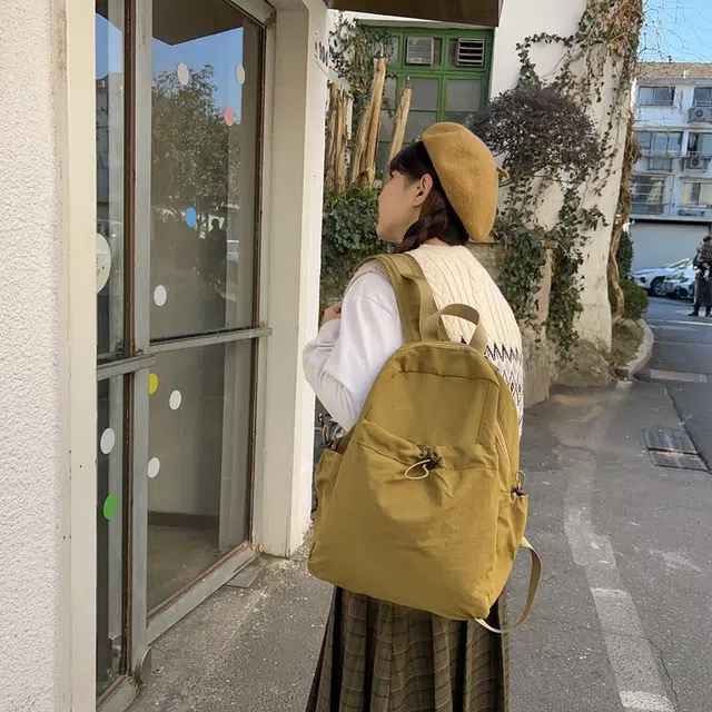 泰克森 大容量 时尚 潮流 尼龙 双肩包 常规 男女同款情侣款 白色/灰色/黑色/姜黄色/桔色