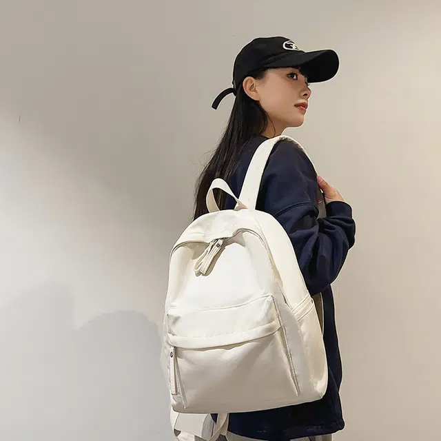 泰克森 大容量 百搭 潮流 休闲 尼龙 双肩包 常规 男女同款情侣款 白色/黑色/酒红色/卡其色/绿色
