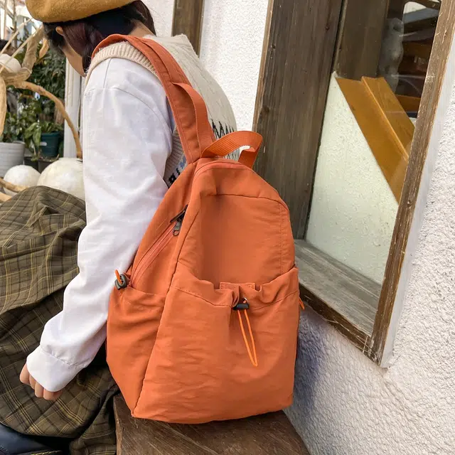 泰克森 大容量 时尚 潮流 尼龙 双肩包 常规 男女同款情侣款 白色/灰色/黑色/姜黄色/桔色