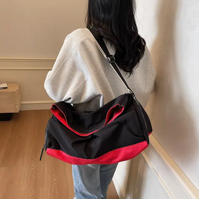 泰克森 潮流百搭大容量 布 单肩包 常规 男女同款情侣款 灰色/黑色/卡其色/黑配红/黑配绿/黑配紫
