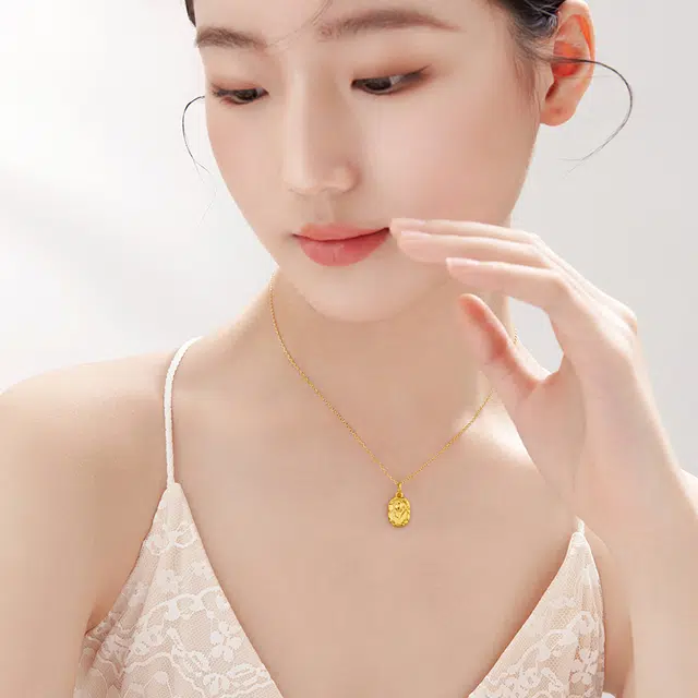 央创时尚 郁金香 新中式轻奢 精致 足金 按克计价 黄金项链 女款 礼盒