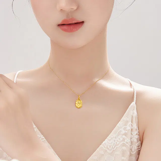 央创时尚 郁金香 新中式轻奢 精致 足金 按克计价 黄金项链 女款 礼盒