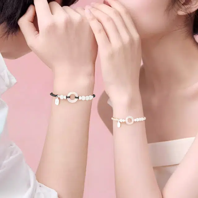 中国黄金 央创时尚 平安扣手编绳 新中式古风 小众设计 国潮 气质清冷感 爱情美满 礼盒 玉髓 手链 男女同款情侣款