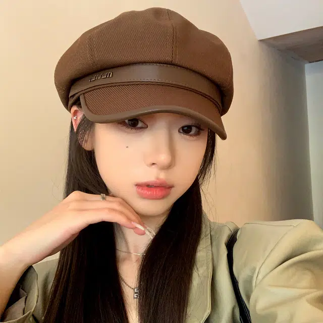 上海故事 复古英伦风金属标八角青春可爱俏皮 聚酯纤维 鸭舌帽 男女同款情侣款