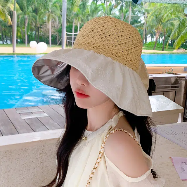 上海故事 压花蝴蝶结空顶 聚酯纤维 渔夫帽 女款