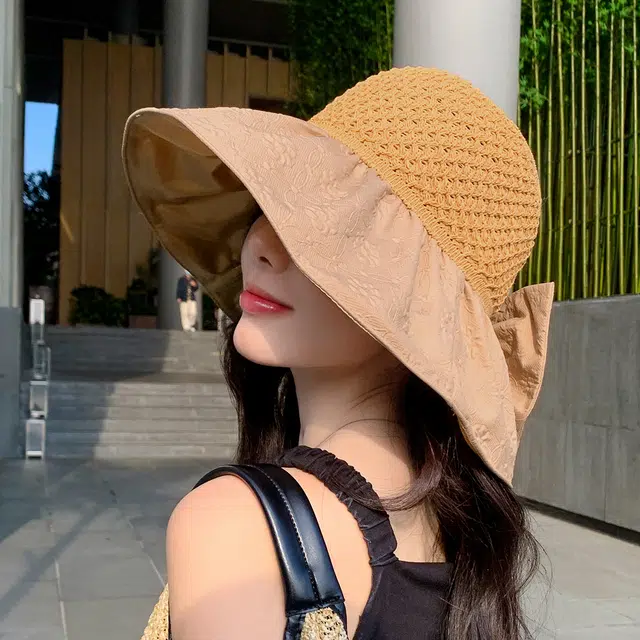 上海故事 压花蝴蝶结空顶 聚酯纤维 渔夫帽 女款