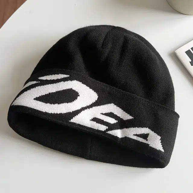 祎步康 韩版街头小众英文提花冷帽潮酷加厚保暖大头围针织包头 聚酯纤维 帽子 男女同款情侣款
