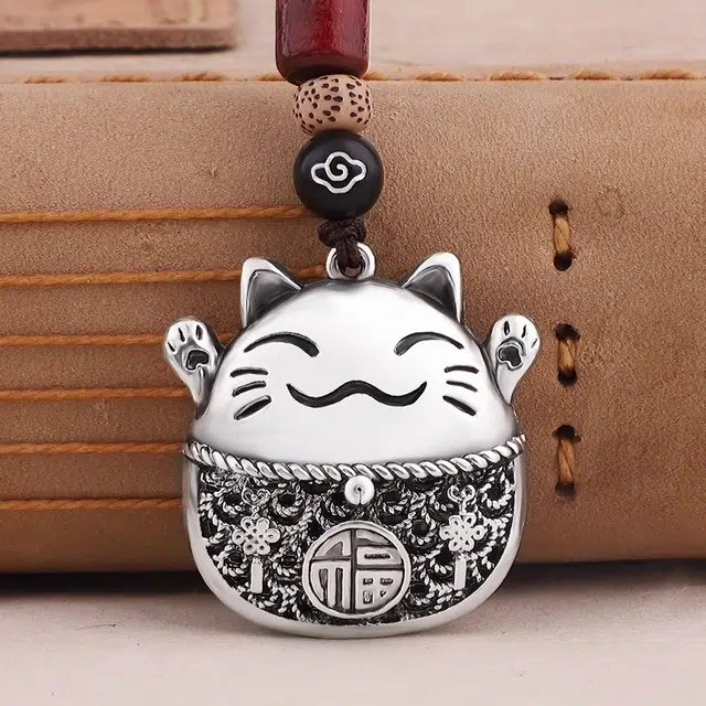 祎步康 招财猫咪可爱个性创意#好运 锌合金 钥匙扣 男女同款情侣款