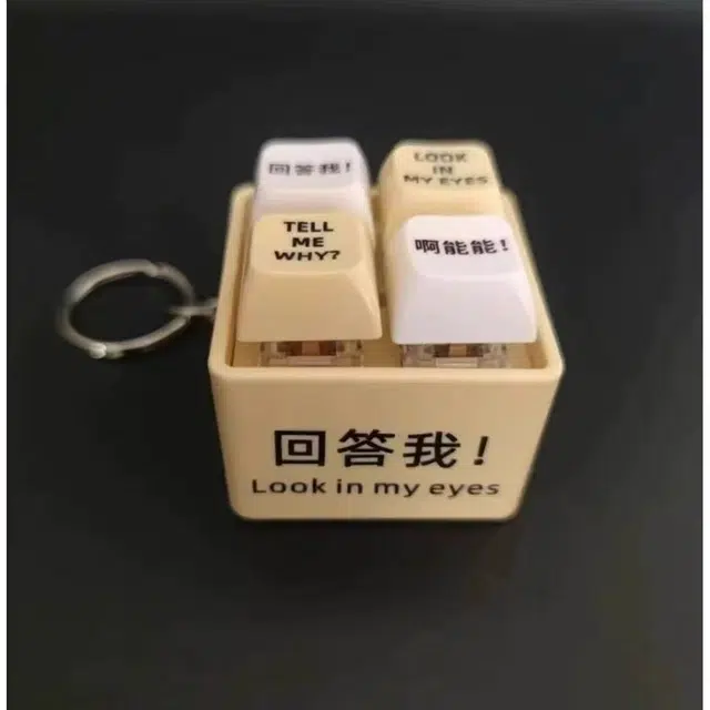 祎步康 回答我创意语录发音发光解压按键语音搞怪钥匙扣 塑料 挂件 男女同款情侣款