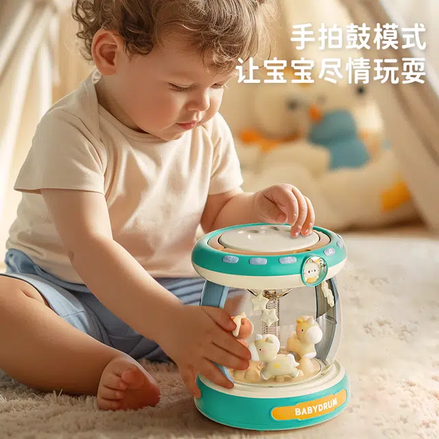 古欧 手拍鼓 旋转木马 音乐 可充电 礼盒装 智能玩具