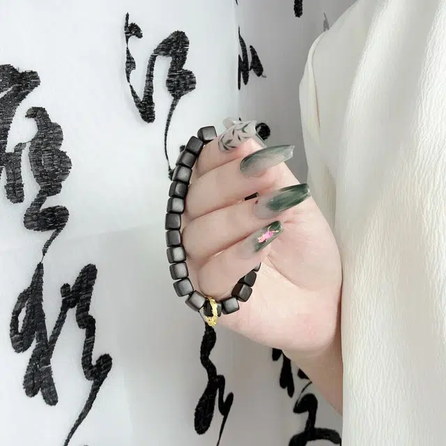 弘浪 国潮新中式高级感方块复古佛珠文玩招财#好运简约百搭酷炫成功上岸步步高升考试考研上学出勤上班通用 黑檀 手串 男女同款情侣款