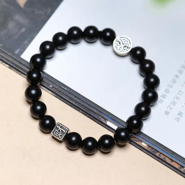 弘浪 新中式复古文艺招财纳福国风简约百搭小众高级时来运转八方来财轻奢百搭 黑檀 手串 男女同款情侣款