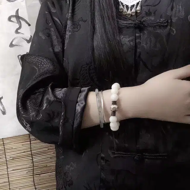 弘浪 招财进宝时来运转八方来财发财诸事顺利新中式国潮小众轻奢高级国潮文玩佛珠 大展宏图 时来运转 白玉菩提 手串 男女同款情侣款