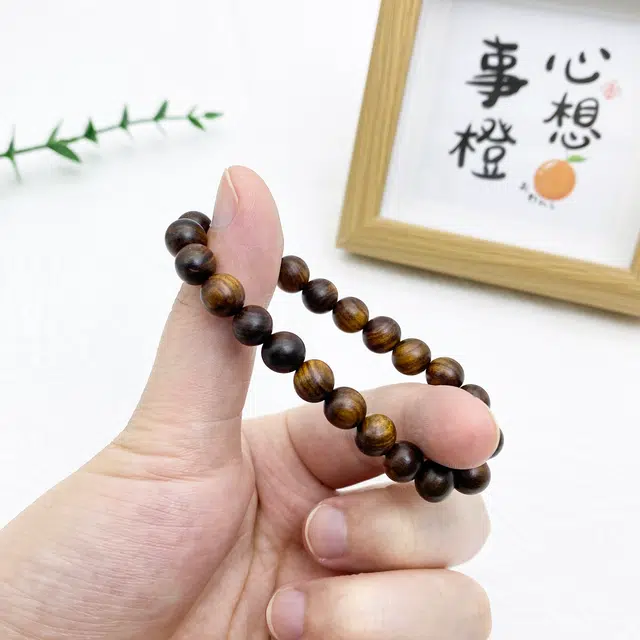 弘浪 锦上添花财源滚滚新中式老型佛珠文玩念珠诸事顺利平安招财纳福财源广进单圈简约小众国风设计#好运 黑檀 手串 男女同款情侣款