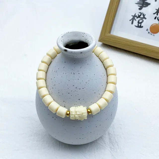 弘浪 新中式国潮轻奢高级文玩佛珠招财转运平安天官赐福出入平安节节高升飞黄腾达简约百搭#好运 象牙果 手串 男女同款情侣款