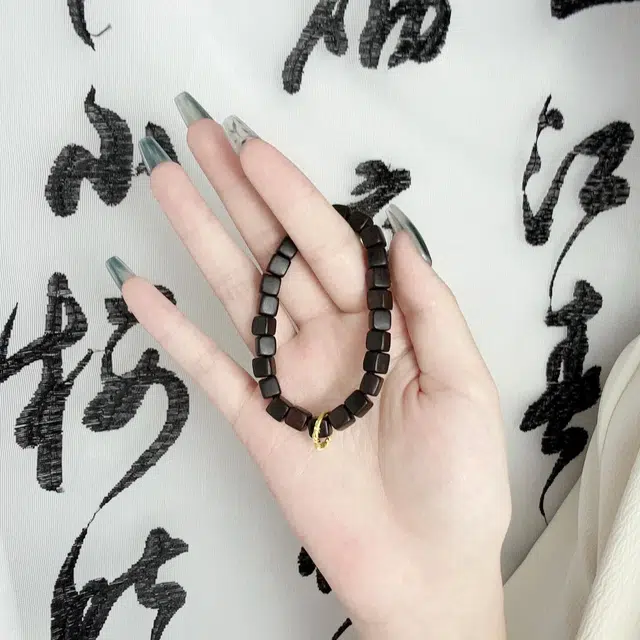 弘浪 国潮新中式高级感方块复古佛珠文玩招财#好运简约百搭酷炫成功上岸步步高升考试考研上学出勤上班通用 黑檀 手串 男女同款情侣款