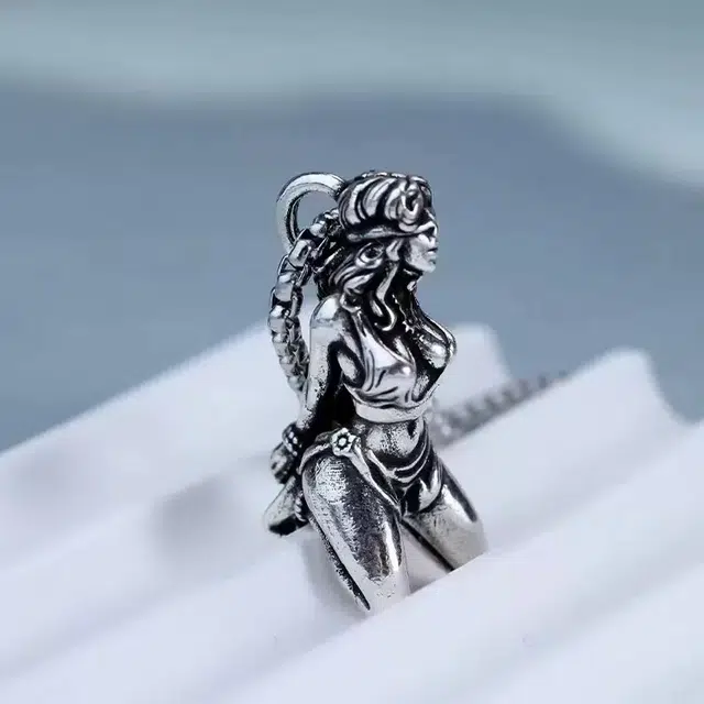 弘浪 个性潮流创意设计捆绑女神 简约个性嘻哈潮酷痞帅时尚朋克冷淡风 小众高级感设计百搭选择独特风格 钛钢 项链 男女同款情侣款