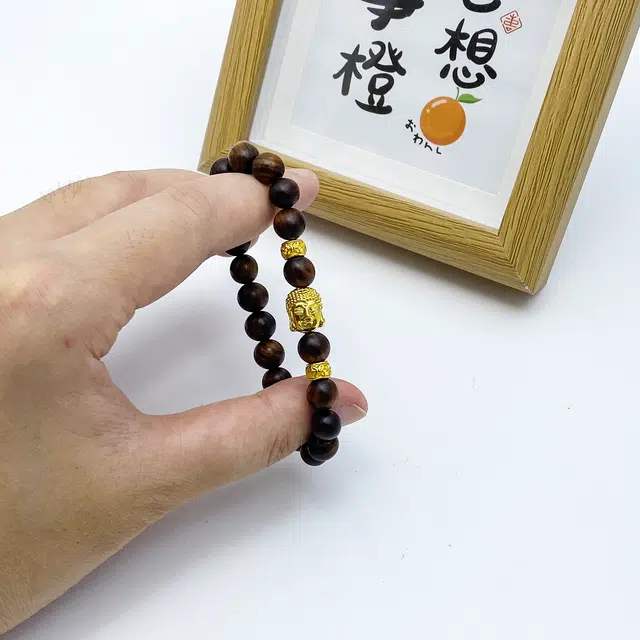 弘浪 复古国潮吉祥如意新中式招财如意藏式 吉祥平安转运抖落漫天绮色盘玩绕指柔佛珠平安喜乐#好运 花梨木 手串 男女同款情侣款
