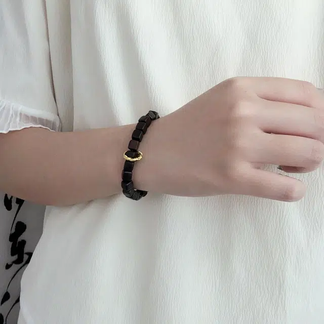 弘浪 国潮新中式高级感方块复古佛珠文玩招财#好运简约百搭酷炫成功上岸步步高升考试考研上学出勤上班通用 黑檀 手串 男女同款情侣款