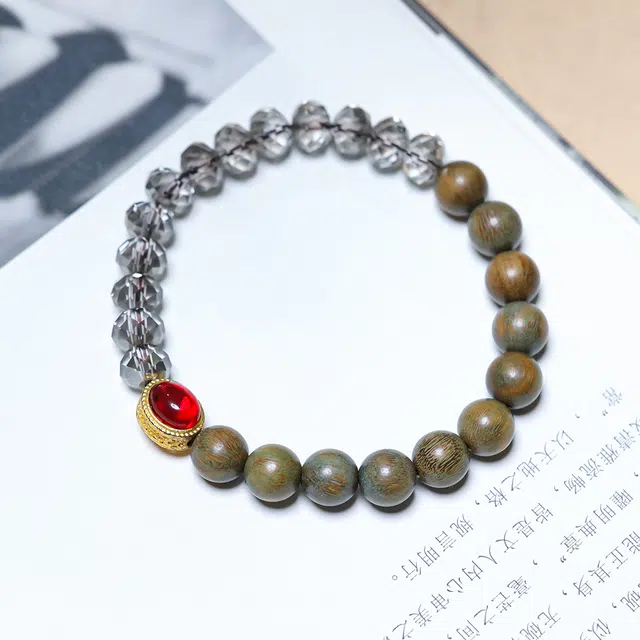 弘浪 新中式国风幸运纳福 祥瑞赐福平安福禄双全好事连连平安喜乐轻奢百搭 绿檀 手串 男女同款情侣款