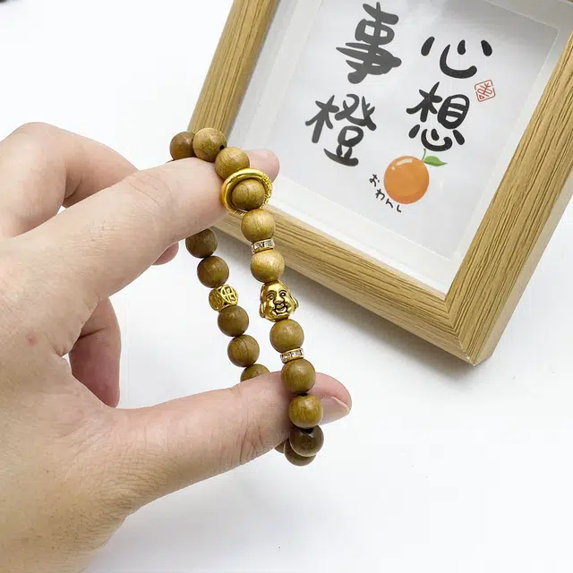 弘浪 国潮新中式小众原创招财如意藏式转运圆满 招财纳福 祥瑞赐福转运 中国风 福禄吉祥财源广进 八方来财 檀木 手串 男女同款情侣款