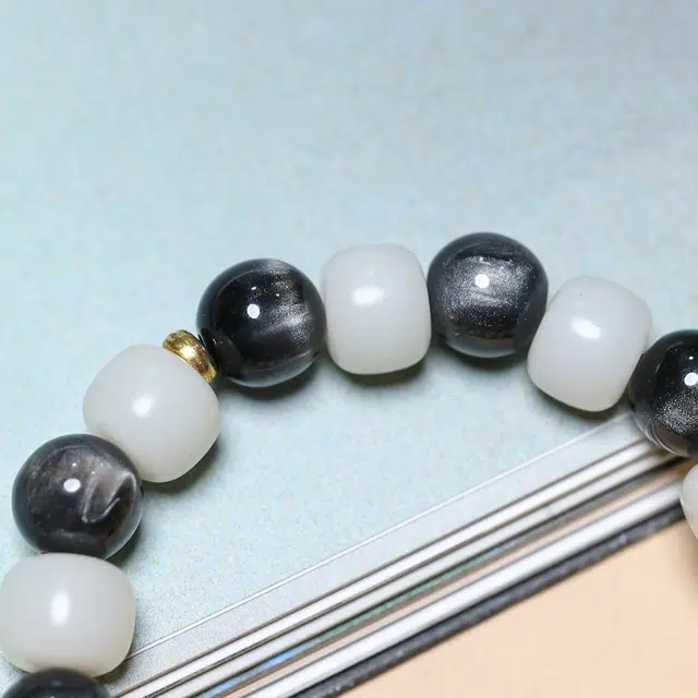 弘浪 国潮新中式单圈文玩可盘玩佛珠饰品八方来财天官赐福转运考公上岸转运之选财源滚滚 招财纳福#好运 白玉菩提 手串 男女同款情侣款