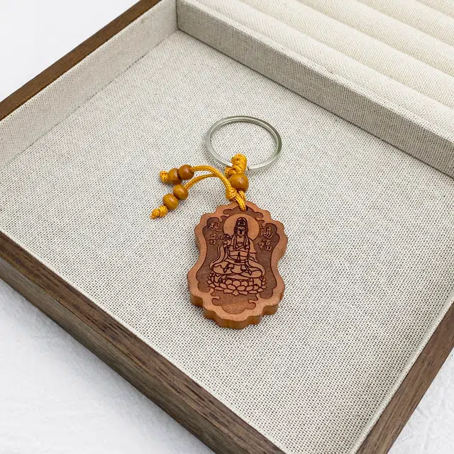 弘浪 雕刻出入平安汽车内饰木雕随身小配件国潮盘玩中式小众吉祥如意招财纳福 平安顺遂#好运#平安 桃木 挂件 男女同款情侣款