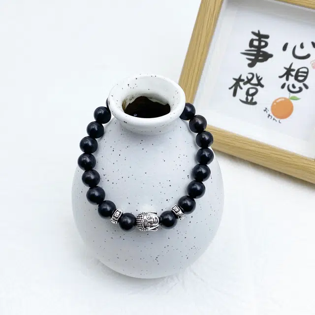 弘浪 好运莲莲 有钱花水逆退散中式国潮本命年转运珠温婉大气诸事顺遂财源滚滚平安健康 黑檀 手串 男女同款情侣款