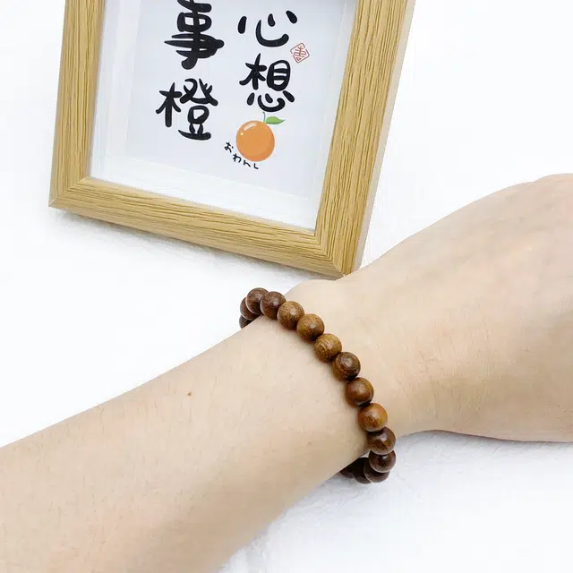 弘浪 时来运转国潮复古简约好运纳福佛珠盘玩文玩吉祥如意素圈简约文艺复古念珠招财转运 金丝檀木 手串 男女同款情侣款