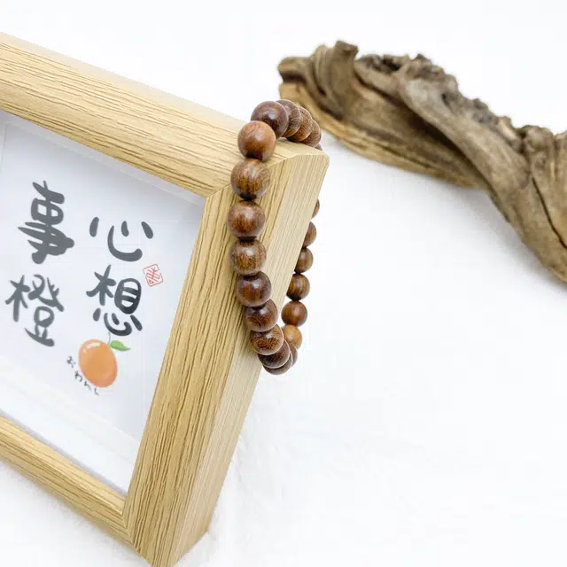 弘浪 时来运转国潮复古简约好运纳福佛珠盘玩文玩吉祥如意素圈简约文艺复古念珠招财转运 金丝檀木 手串 男女同款情侣款