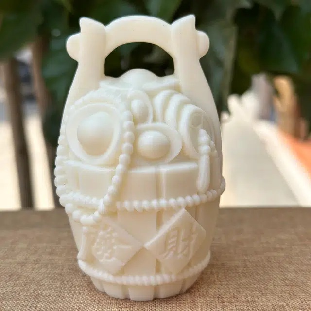 【福庙流通处】 弘浪 新中式复古高级手工精雕百财梦玲珑藏韵意万千财源广进官运亨通青云直上 象牙果 手把件 男女同款情侣款