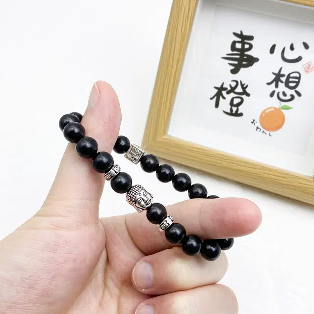 弘浪 好运莲莲 有钱花水逆退散中式国潮本命年转运珠温婉大气诸事顺遂财源滚滚平安健康 黑檀 手串 男女同款情侣款