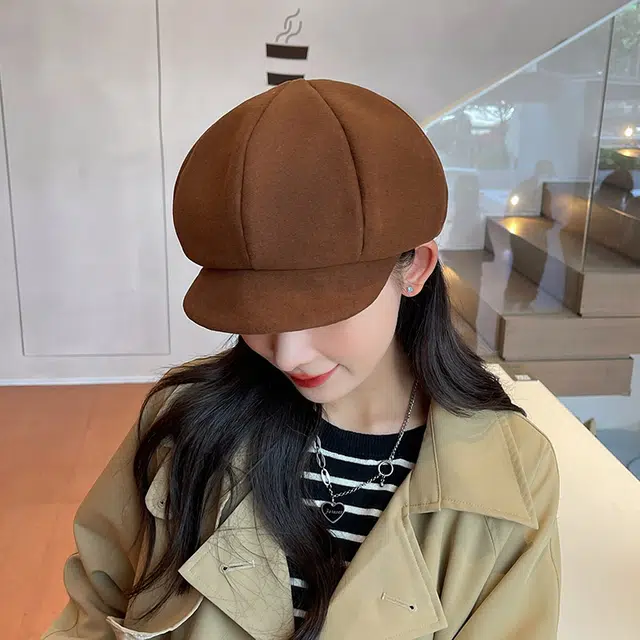 优幽兰 韩版显脸小 大头围 防风防寒 贝雷帽 女款