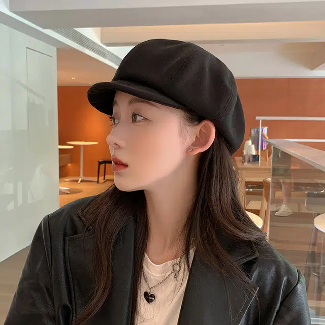 优幽兰 韩版显脸小 大头围 防风防寒 贝雷帽 女款