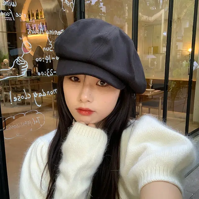 优幽兰 显脸小 防风防寒保暖 纯色 高级感小众 贝雷帽 女款