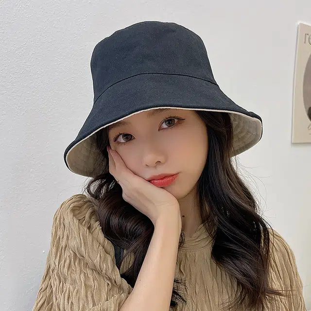 优幽兰 气双面可戴户外出行街头潮流休闲校园慵懒风穿搭 棉 渔夫帽 男女同款情侣款