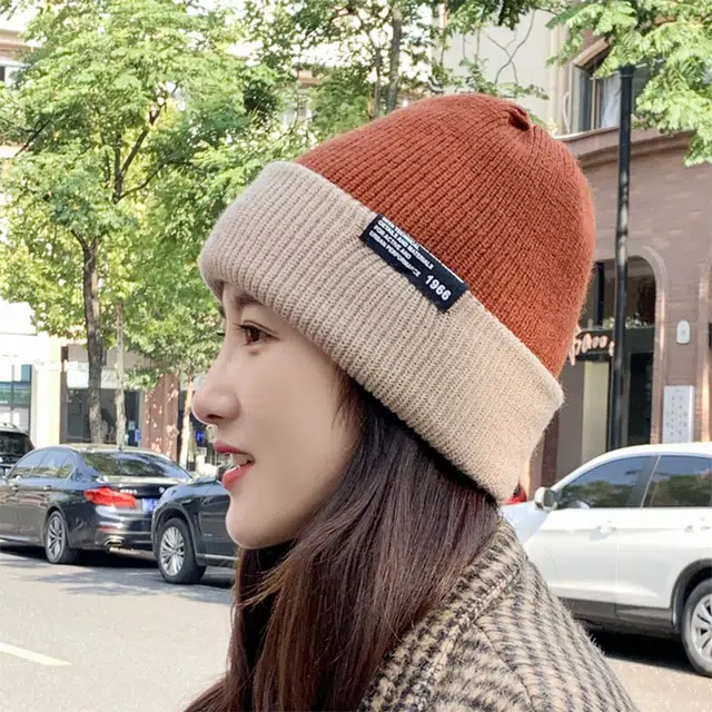 优幽兰 大头围防风防寒加厚保暖护耳双面戴高级感 绒线帽 男女同款情侣款