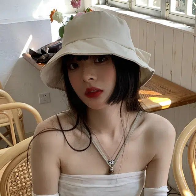 优幽兰 可爱大头围显脸小遮阳韩版蝴蝶结防紫外线气质高级感 聚酯纤维 渔夫帽 女款