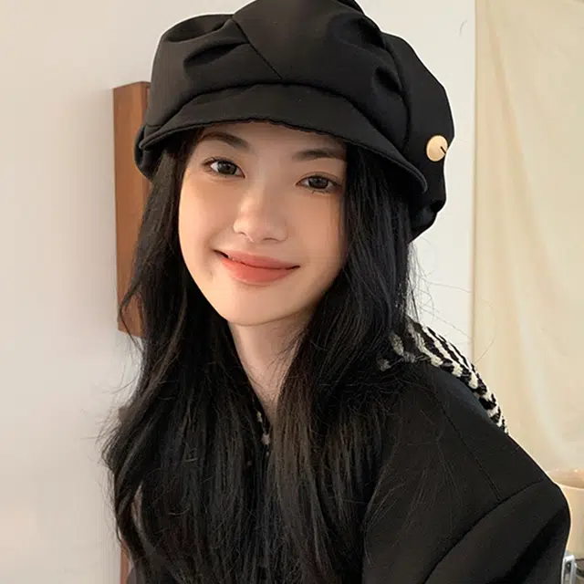 优幽兰 加厚大头围画家防风防寒保暖护耳高级感小众 贝雷帽 女款