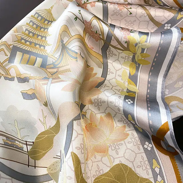 优幽兰 百搭小众设计感中国风真丝小方巾高级感轻奢风气质小领巾减龄优雅春秋夏护颈薄 丝巾 女款