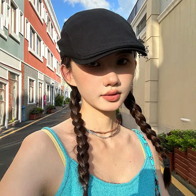 优幽兰 韩版显脸小防风防寒保暖纯色高级感 贝雷帽 男女同款情侣款