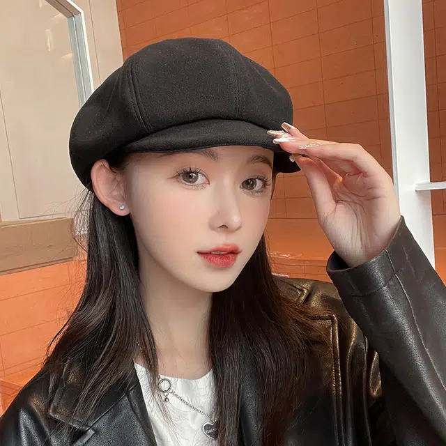 优幽兰 韩版显脸小 大头围 防风防寒 贝雷帽 女款