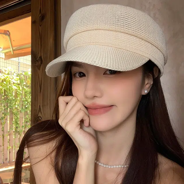 优幽兰 复古时尚老钱风编织八角帽女薄款百搭英伦风画家帽千金网感法式高级平顶纯色显脸小气质报童帽简约 聚酯纤维  贝雷帽 女款