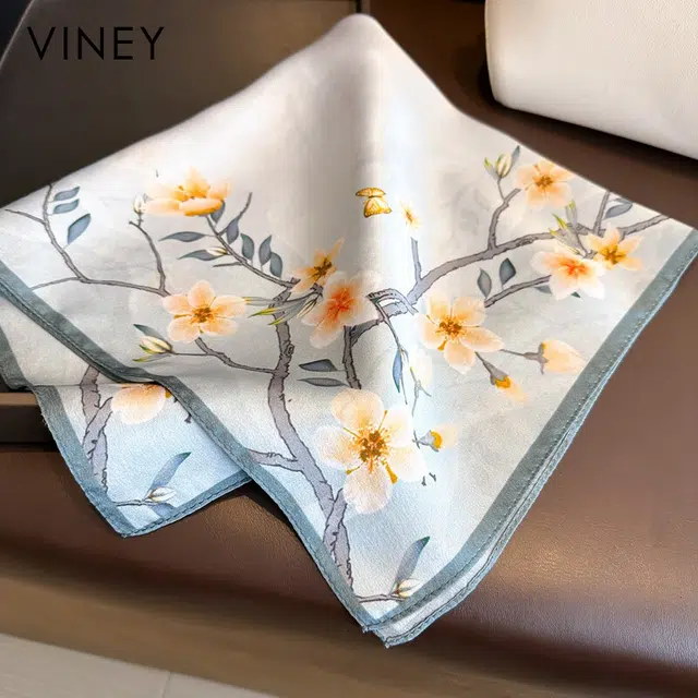 优幽兰 时尚百搭小众高级感温柔气质优雅真丝搭配衬衫小领巾韩版衬衣绑包薄款减龄穿搭 桑蚕丝 丝巾 女款