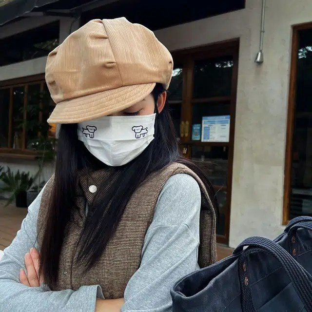 优幽兰 复古大头围小众设计感气质优雅日系慵懒风穿搭 聚酯纤维 贝雷帽 女款