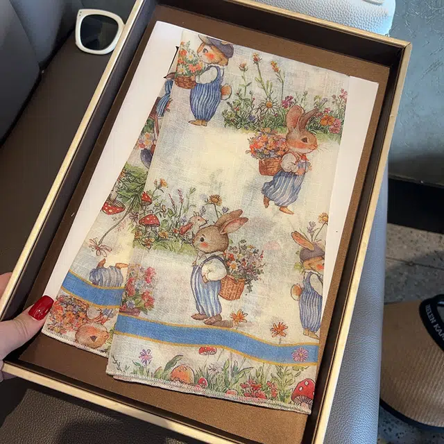 优幽兰 日系高级感春夏秋季小方巾复古小清新女装饰卡通甜美可爱百搭包头巾护颈防晒小领巾潮 丝巾 女款